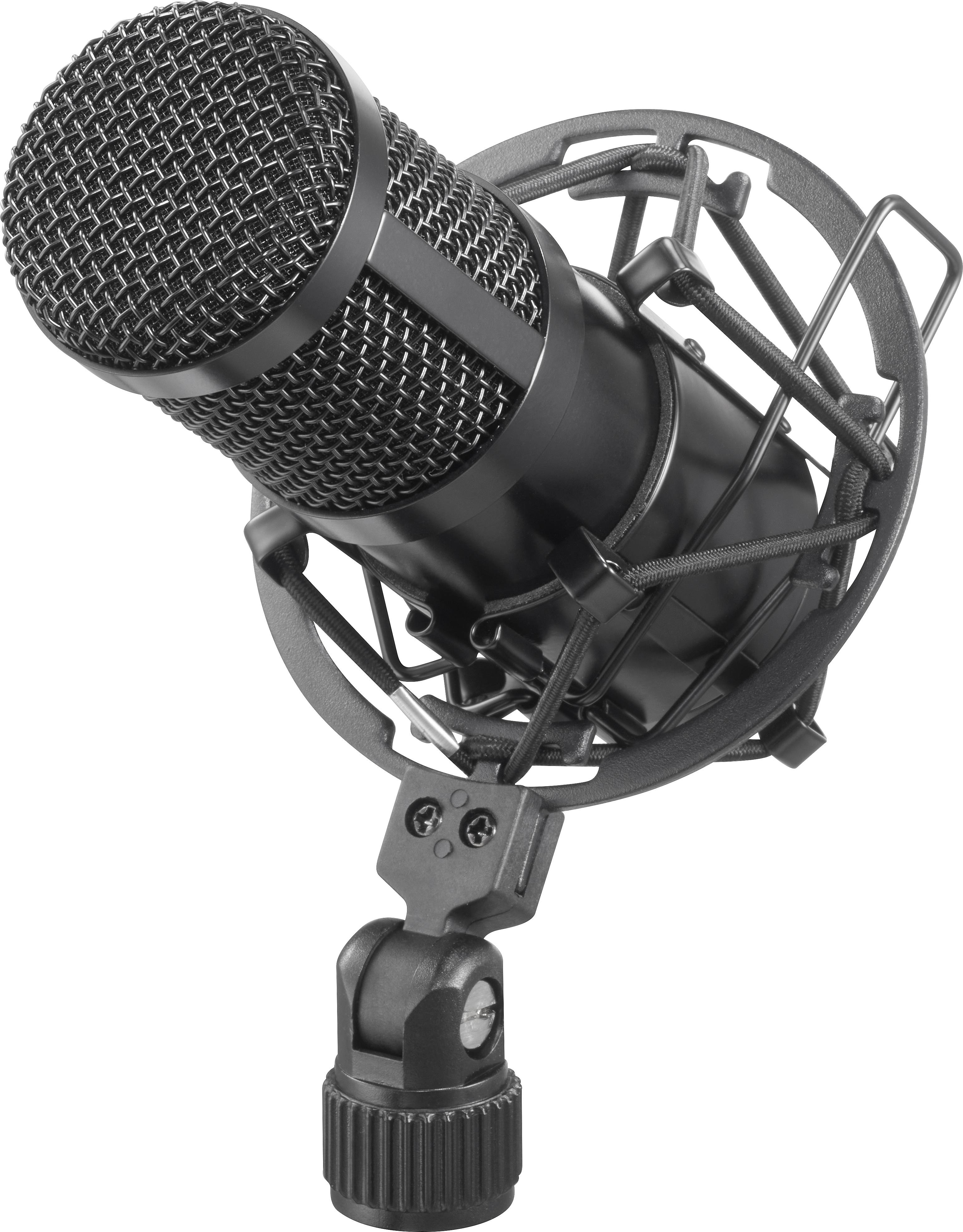 Renkforce RF-MIC-510 Sur pied Micro USB Type de transmission (détails):USB avec coffret, avec filtre anti-pop, avec bonnette anti-vent, avec câble, avec