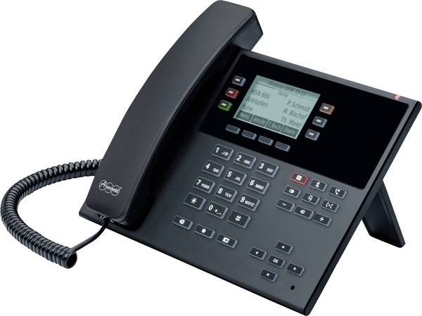 Auerswald COMfortel D-210 šnúrový telefón, VoIP handsfree, konektor na slúchadlá, optická signalizácia hovoru, PoE grafický displej čierna