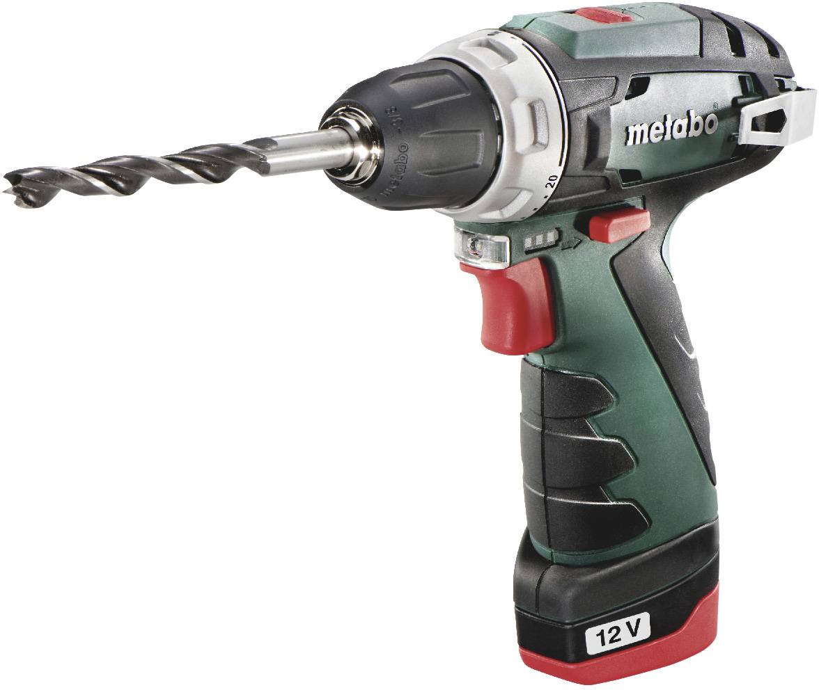 Metabo PowerMaxx BS Basic 600984000 Borrskruvdragare batteri 12 V 2.0 Ah Li-Ion inkl. 2x batterier, inkl. laddare