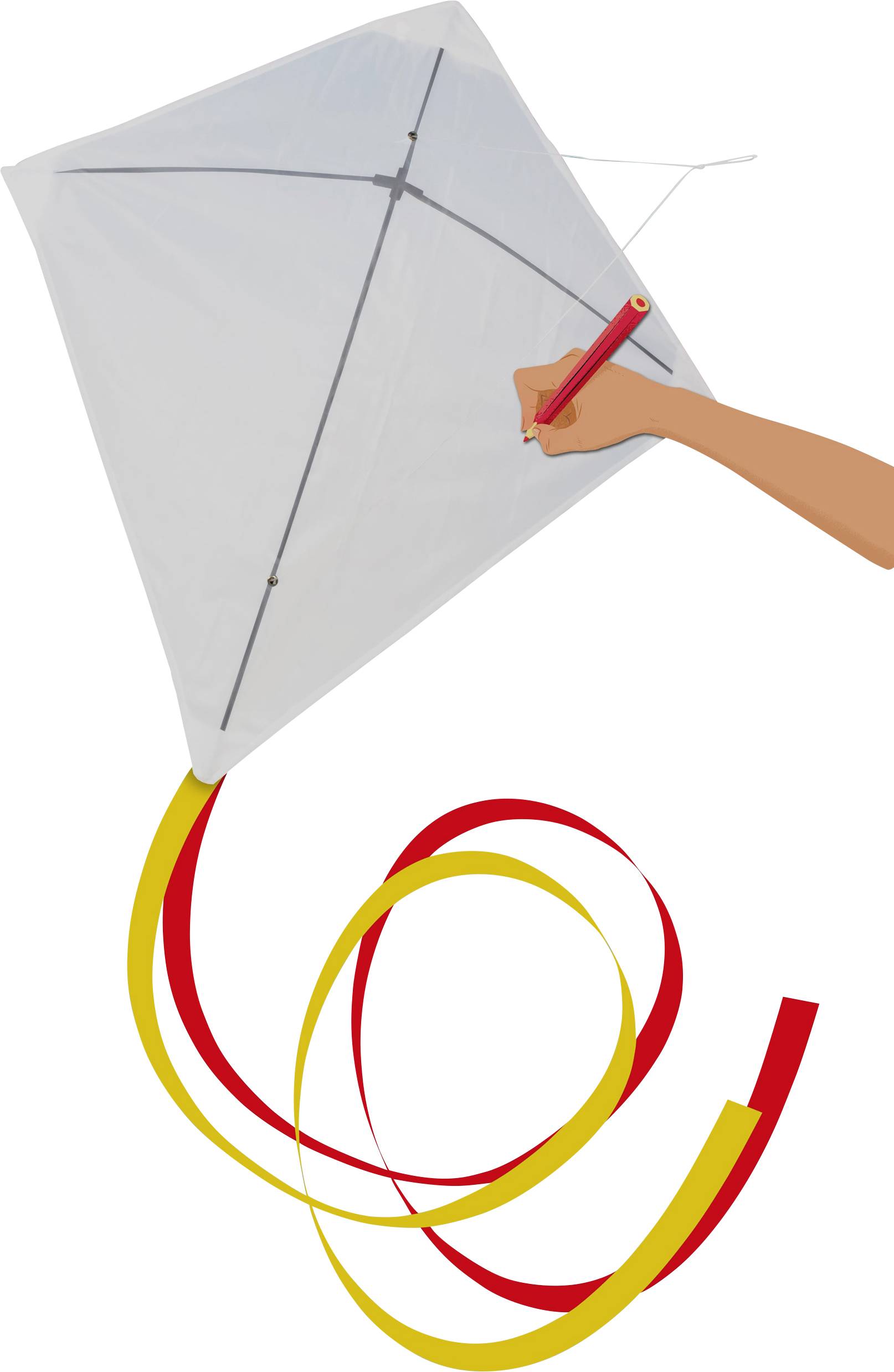 Günther Flugspiele Eenlijns Vlieger Paint Your Kite Spanwijdte 690 Mm