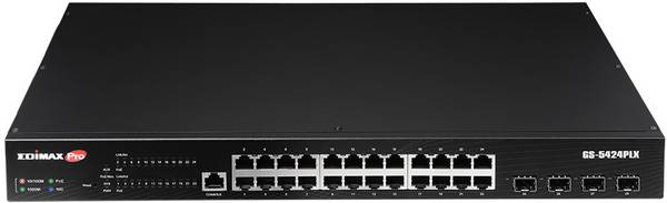 EDIMAX GS-5424PLX sieťový switch 24 + 4 porty 10 / 100 / 1000 MBit/s funkcia PoE