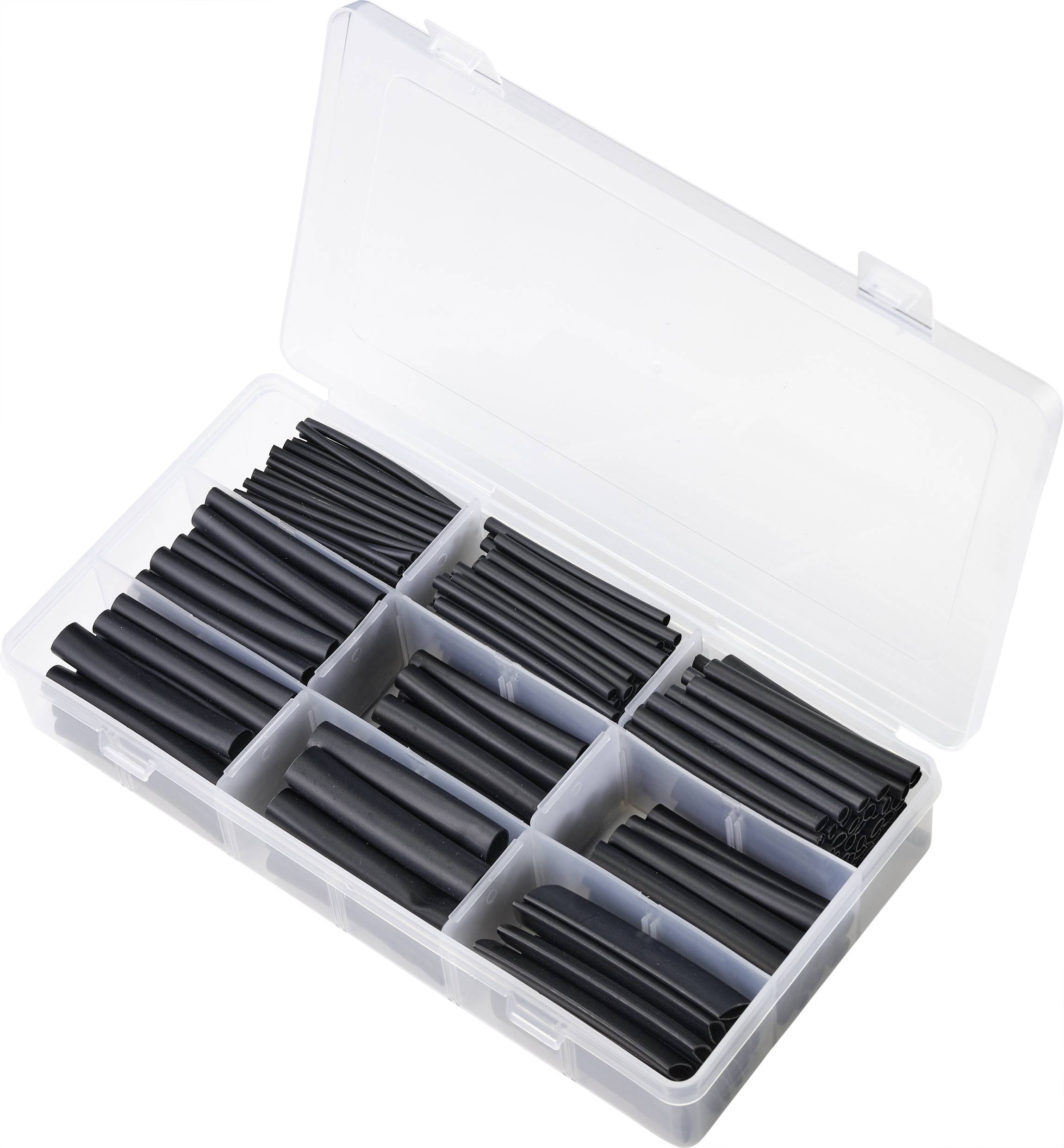 TRU COMPONENTS TC-9508152 Kit guaine termoretraibili Nero Restringimento:3:1 300 pz.