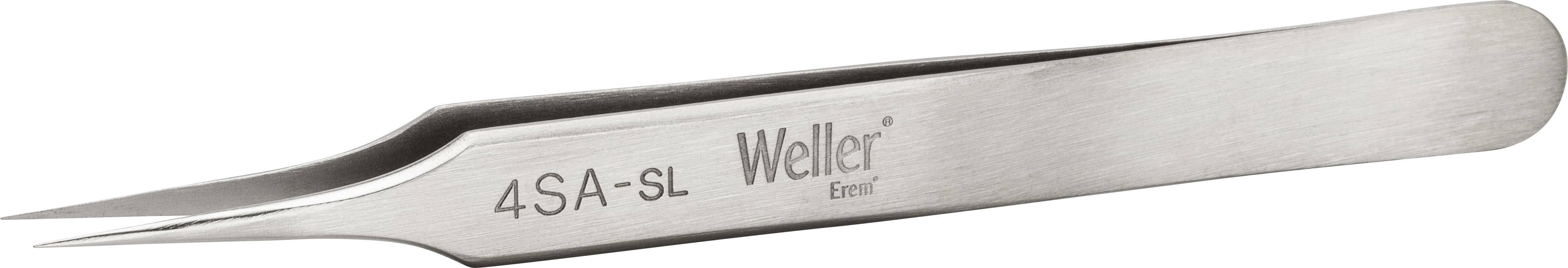 Pinzeta Weller, model '4SA-sl', z kovu so špicatým a dlhým hrotom, vhodná pre presné práce v elektronike.