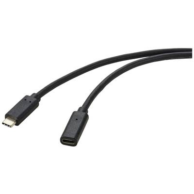 Renkforce USB kábel USB 3.2 Gen2 (USB 3.1 Gen2) USB-C ® zástrčka, USB-C ® zásuvka 2.00 m čierna PVC plášť RF-4755222