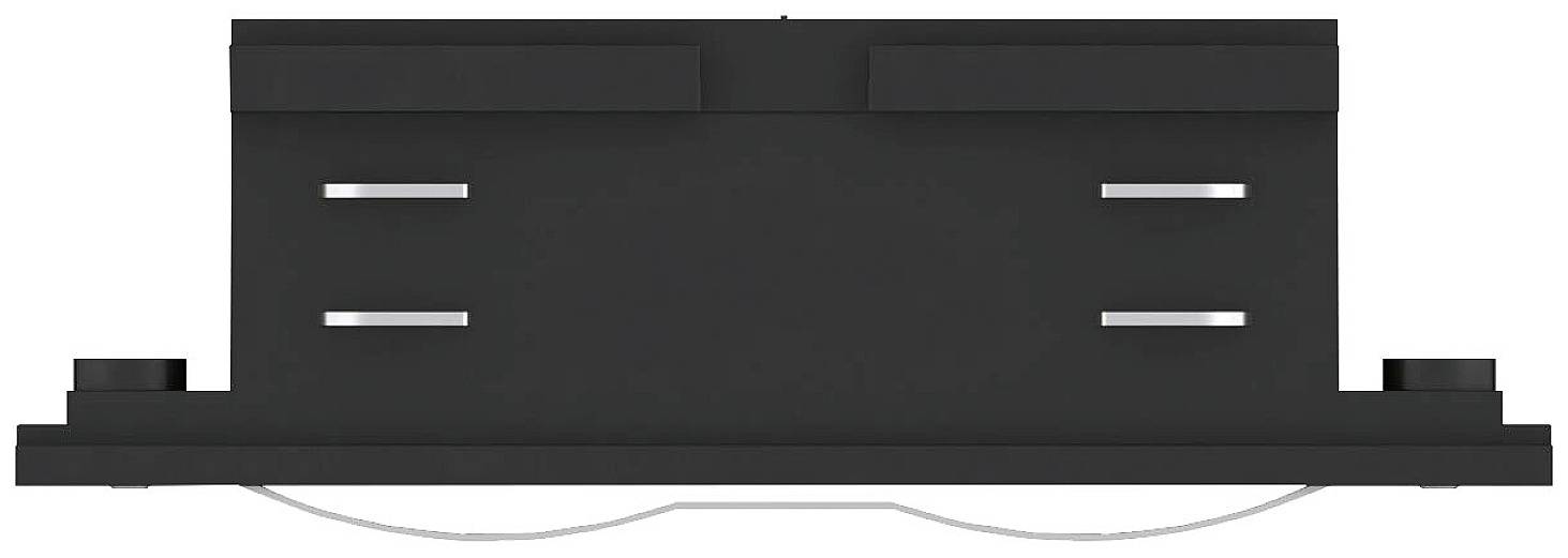 Čierne, obdĺžnikové, ploché elektronické zariadenie s viacerými konektormi na boku.