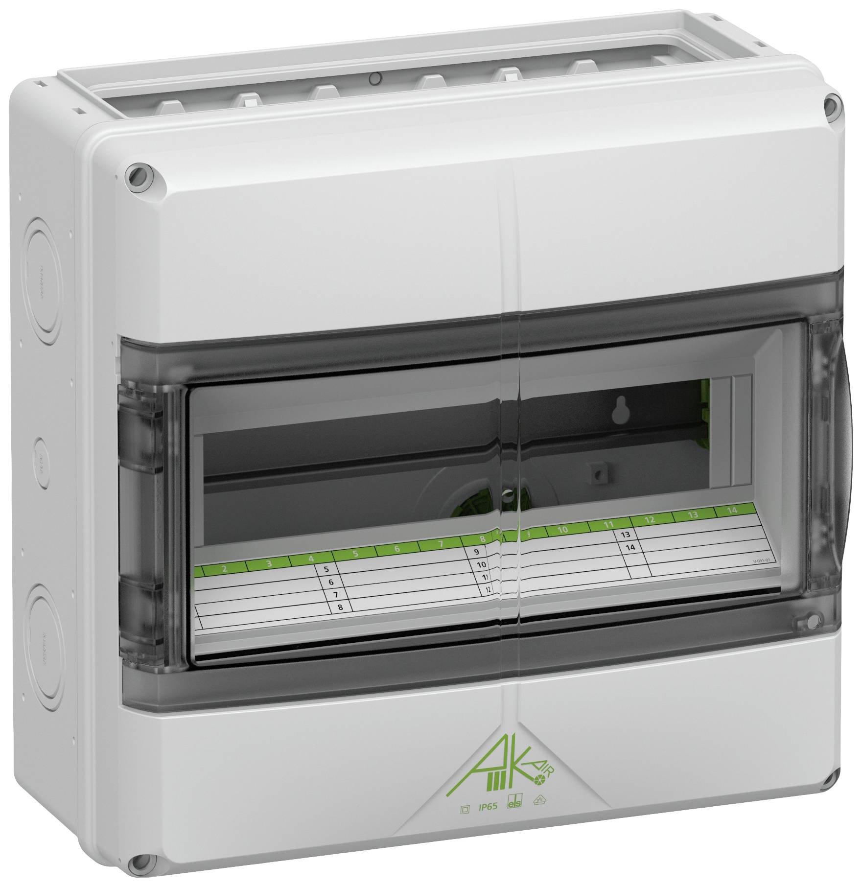 Spelsberg 73351401 AK-F 14 Lille fordelingstavle Antal delinger = 14 Antal rækker = 1 Indhold 1 stk