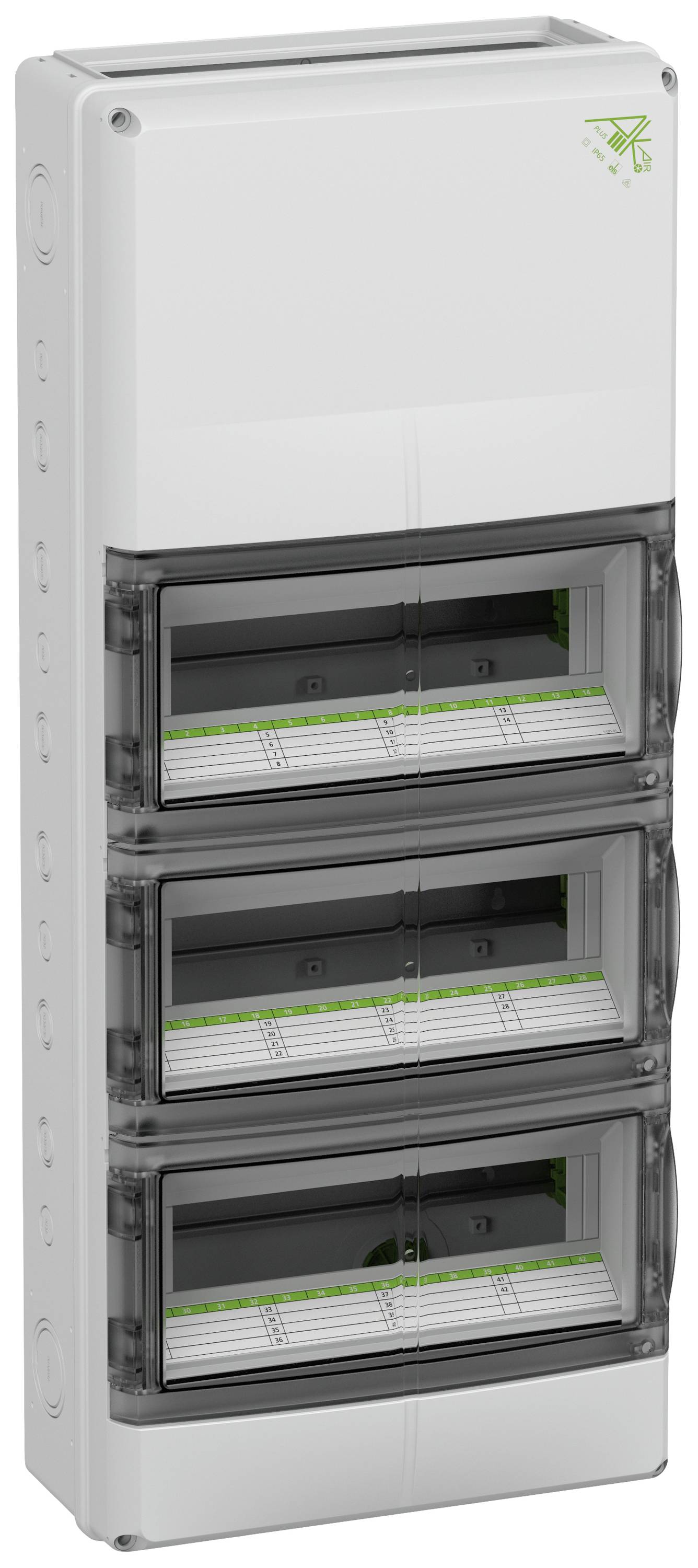 Spelsberg 73374211 AK-F 42 Plus NT Lille fordelingstavle Antal delinger = 42 Antal rækker = 3 Indhold 1 stk