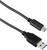 USB-C na USB-A kábel, čierny, so zástrčkami na oboch koncoch, vhodný na pripojenie zariadení a prenos dát.