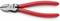 Červené bočné štiepacie kliešte Knipex, podobné kliešťom, na strihanie drôtov a tenkých materiálov. Ergonomické rukoväte pre presné pracovné úkony.