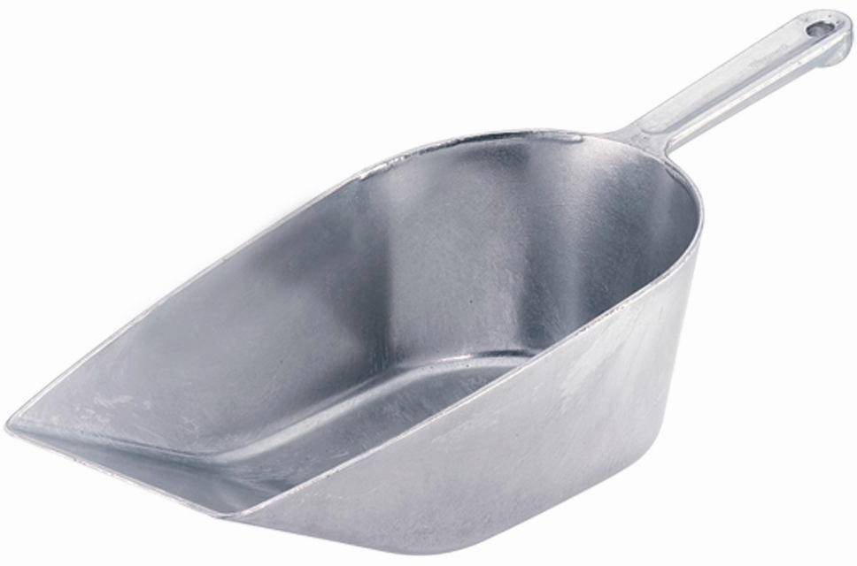 Kovová lyžica s dlhou rukoväťou, používaná na naberanie materiálov. Ideálna na obilné zrná, cukor alebo múku v kuchynskom prostredí.