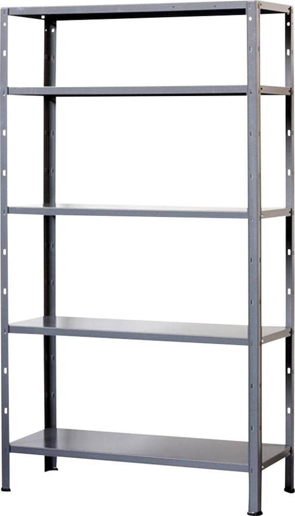 IRONSIDE 140020 Kovová zacvakávacia polica 200x100 5 políc, nosnosť 120 kg, (š x v x h) 1000 x 2000 x 400 mm, kov, kovová podlaha