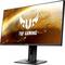 Herný monitor ASUS TUF Gaming s veľkou, jasne svietiacou obrazovkou. Logo 'TUF Gaming' je zobrazené pred pozadím vesmíru.