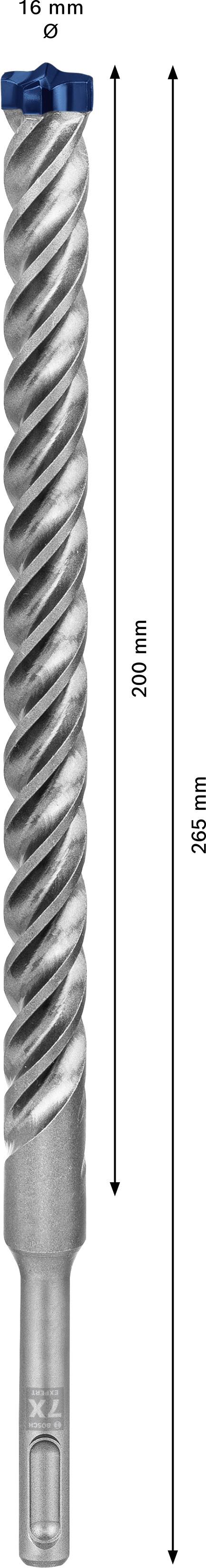 Vrták z ocele, dĺžka 260 mm, priemer 12 mm, so špirálovým dizajnom pre efektívne vŕtanie do betónu alebo muriva.