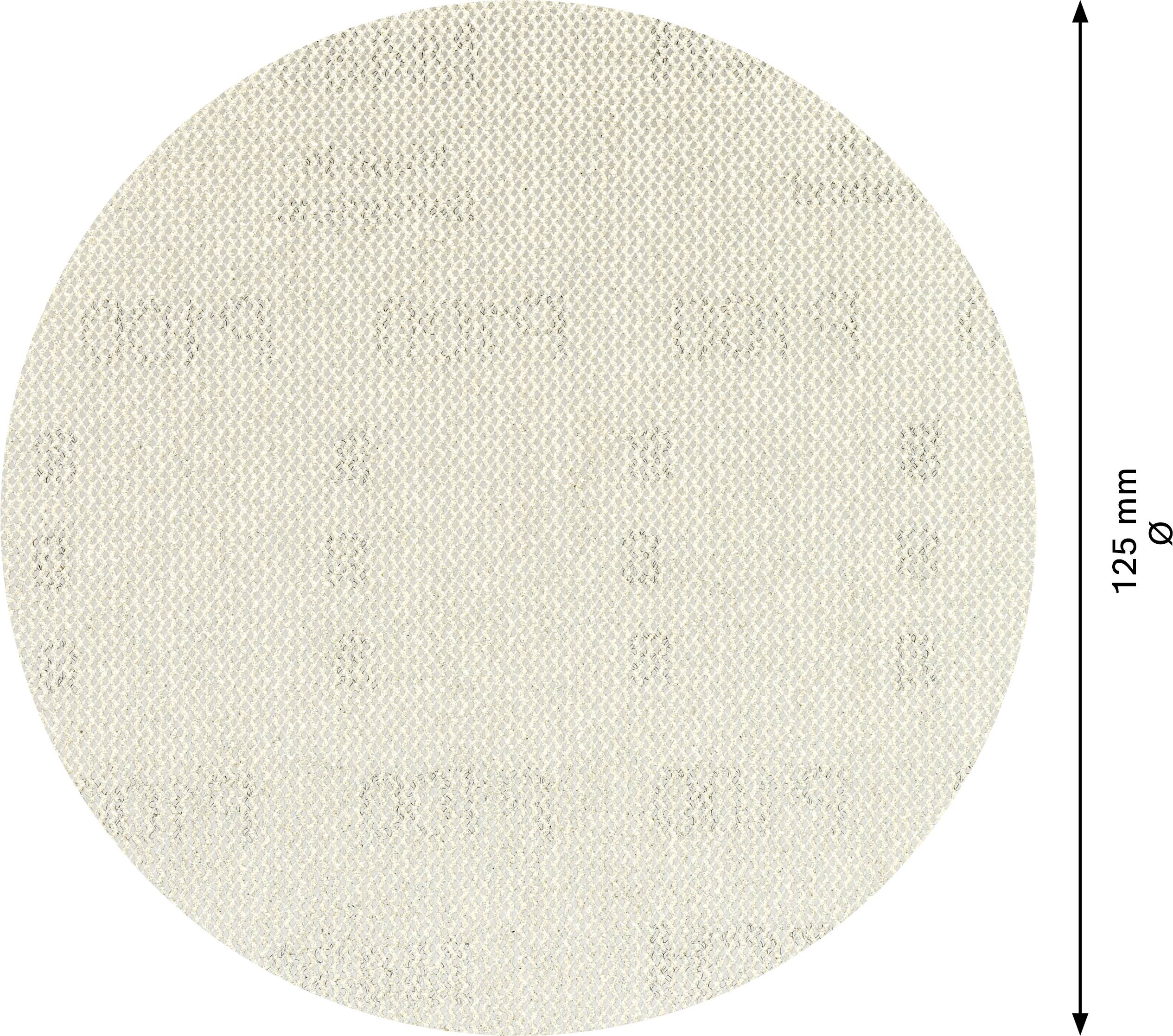 Kruhová textúra z béžovej látky s výškou 125 mm.