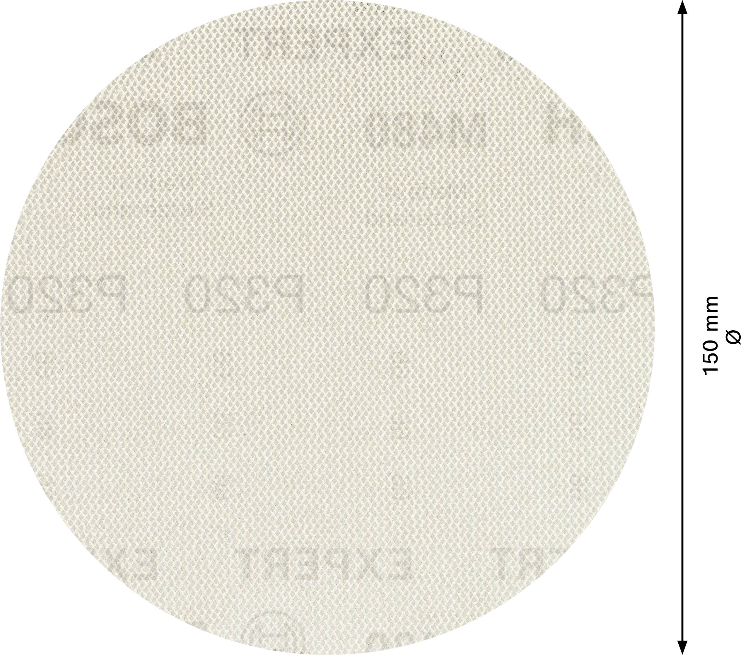 Béžový brúsny papier v kruhovom tvare, priemer 150 mm, s vytlačeným textom 'P320', vhodný na jemné brúsenie povrchov.