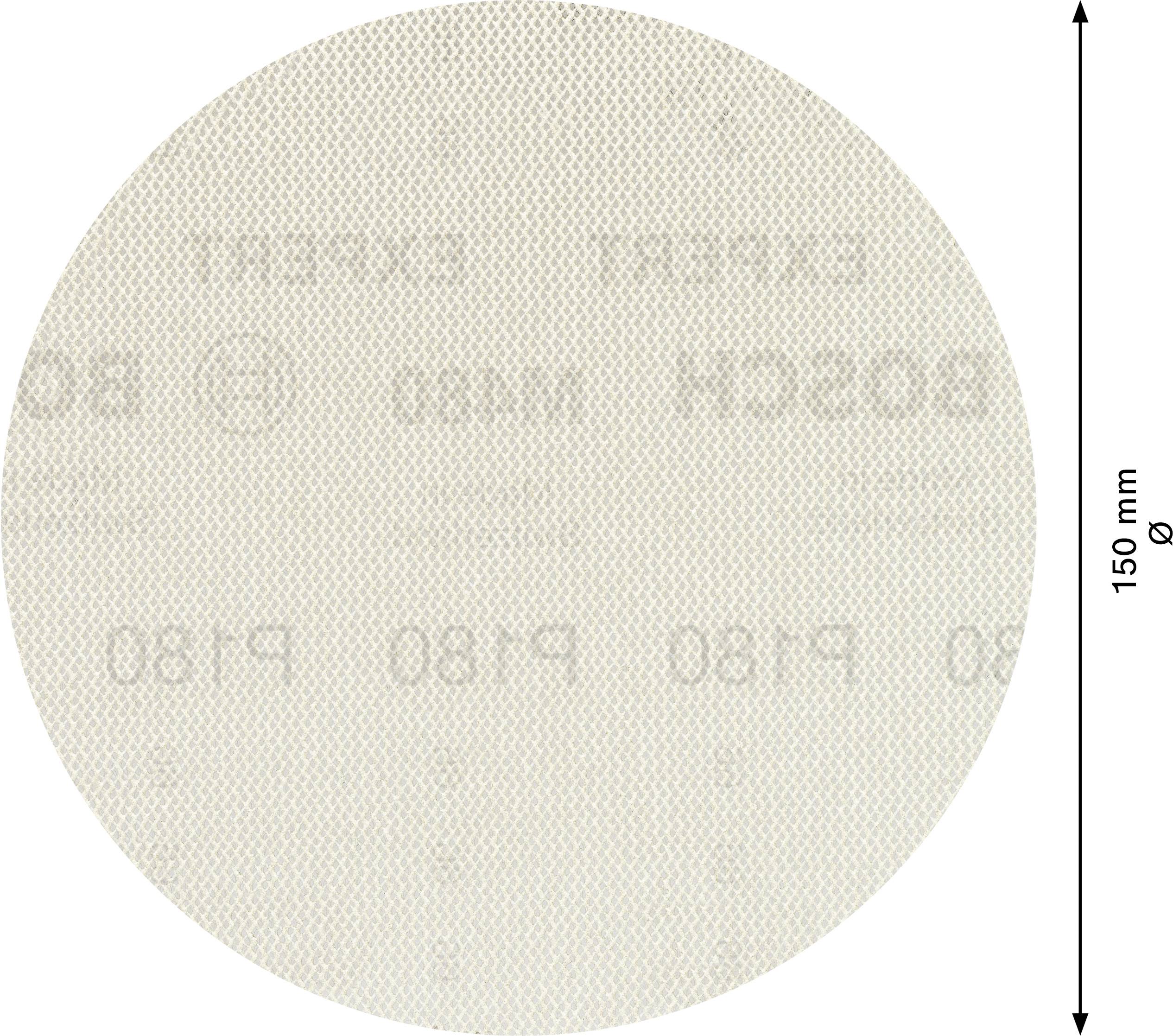 Brúsny kotúč s priemerom 150 mm, vyrobený z jemnozrnného materiálu, vhodný na povrchovú úpravu.