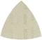 Trojuholníkový brúsny papier v neutrálnej farbe, vhodný pre brúsne stroje na hladké opracovanie povrchov.