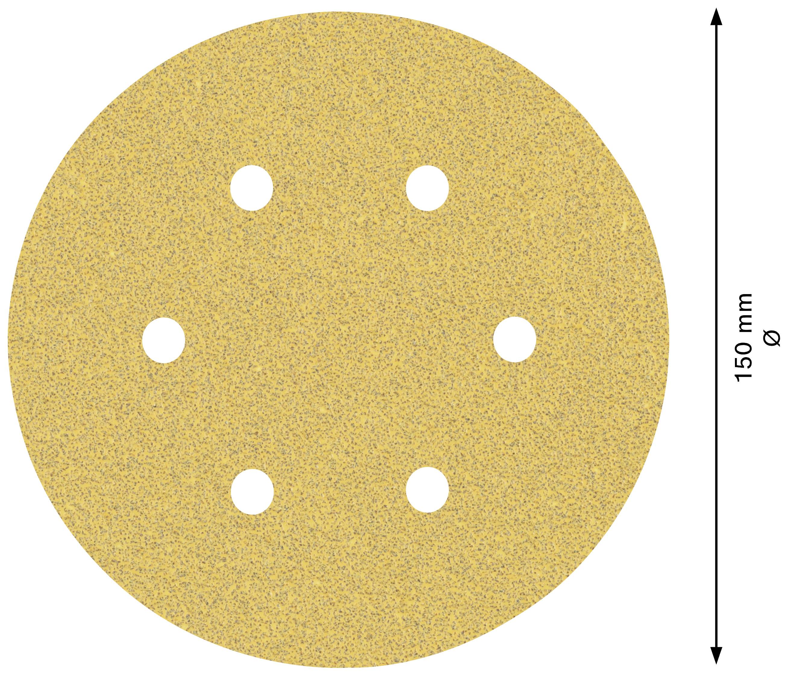 Brúsny kotúč so šiestimi otvormi, priemer 150 mm.