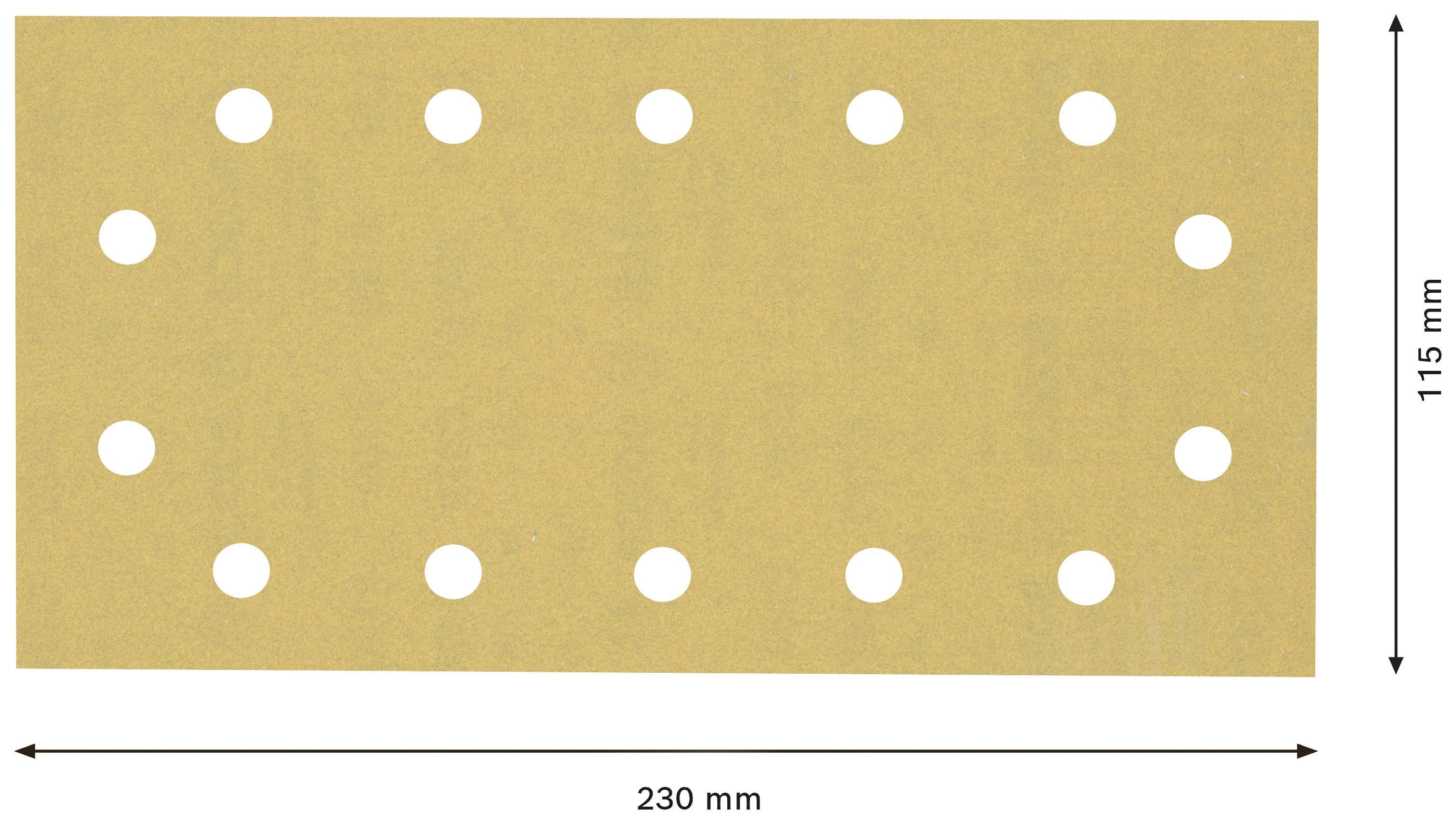 Obdĺžniková doska s 18 rovnomerne rozmiestnenými otvormi, rozmery: 230 mm šírka, 115 mm výška.