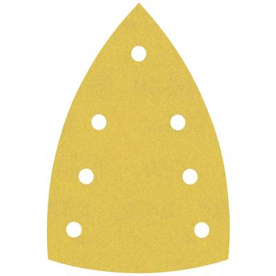 Brúsny papier v tvare žehličky s umiestnenými siedmimi otvormi v symetrickom usporiadaní. Vhodný pre stroje s odsávaním prachu.