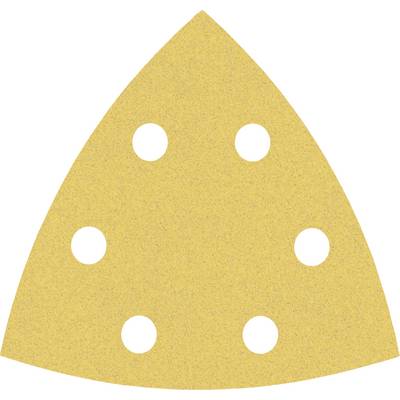 Trojuholníkový brúsny papier so šiestimi rovnomerne rozmiestnenými otvormi. Ideálny na brúsenie povrchov pomocou brúsky.