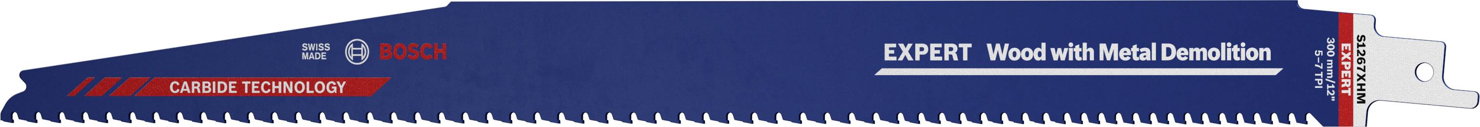 Bosch Accessories 2608900402 LAMA per sega a sciabola EXPERT 'Wood con Metal Demolition S 1267 XHM, 10 pezzi Lunghezza lama della sega 300 mm 10 pz.