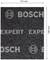 Priemyselný brúsny podložka Bosch, 115 mm x 140 mm. Na podložke je niekoľkokrát vyobrazené logo Bosch a slovo 'Expert'.