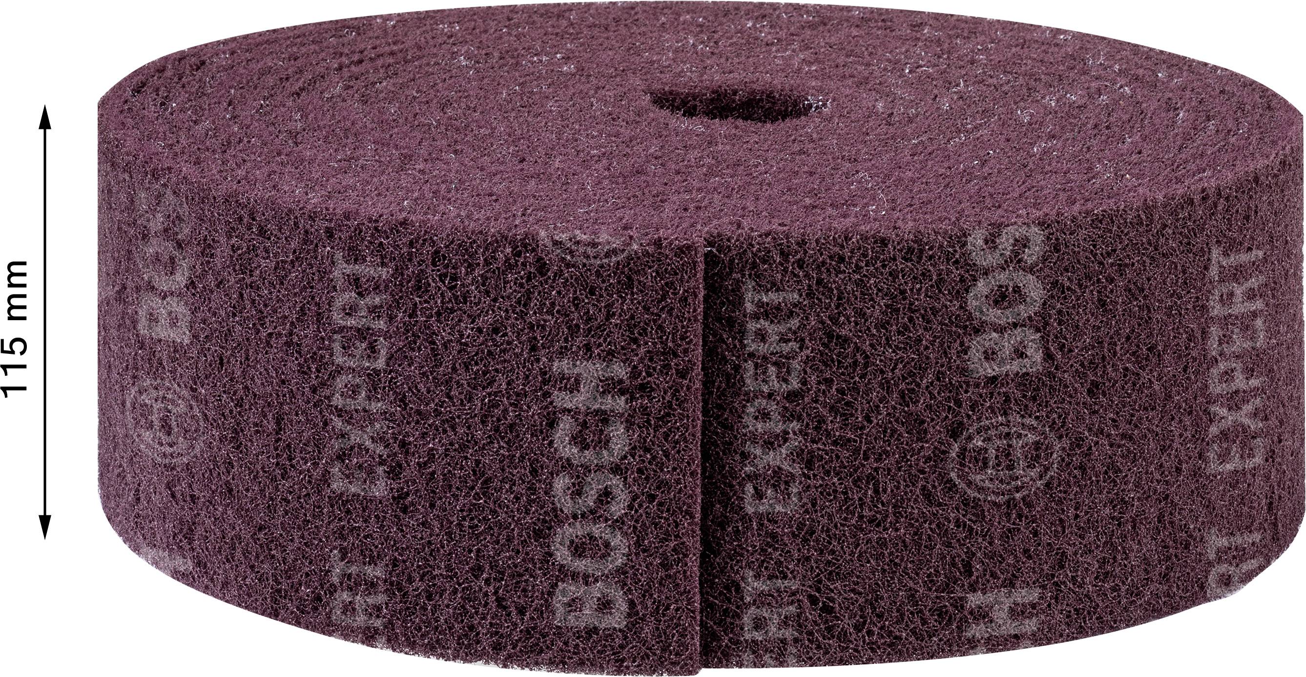 Domácka brúsna kotúč s jemným, naružovelým povrchom, potlačený nápisom 'BOSCH EXPERT'. Priemer: 115 mm.