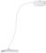 Biela flexibilná čítacia lampa s klipom na upevnenie na nábytok.