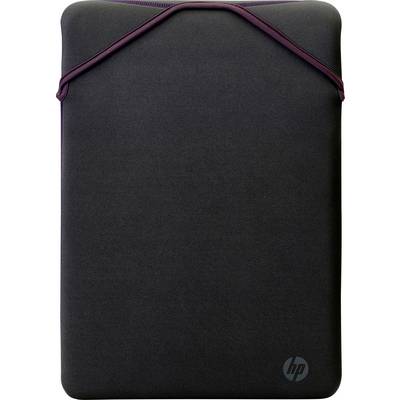 Čierna taška na notebook s fialovým zipsom a logom HP v spodnej časti.