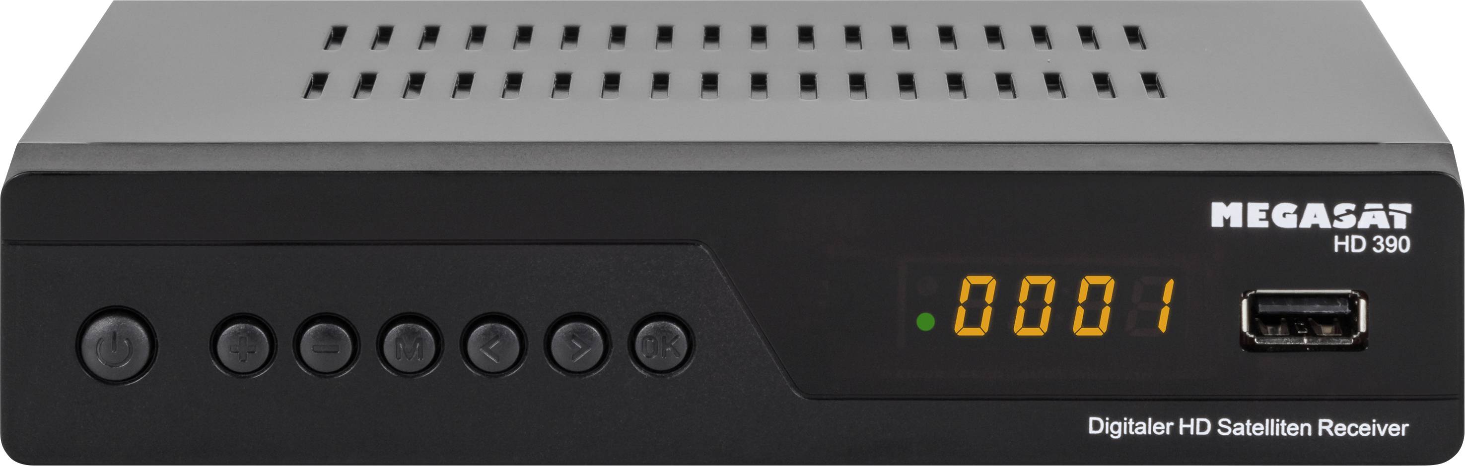 MegaSat HD 390 Ricevitore DVB-S2 USB anteriore Numero di sintonizzatori: 1