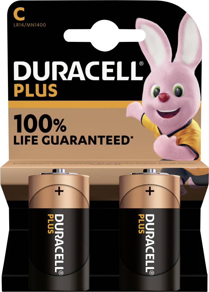 Duracell Plus-C K2 Batteria 1/2 Torcia (C) Alcalina/manganese 9.8 Ah 1.5 V 2 pz.