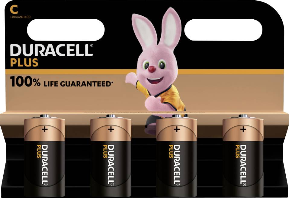 Duracell Plus-C K4 Batteria 1/2 Torcia (C) Alcalina/manganese 1.5 V 4 pz.