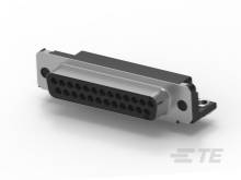 Strieborný konektorový konektor s 25 pinmi v obdĺžnikovom tvare. Vhodný pre prenos dát v elektronických zariadeniach.