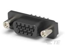 Detailný záber čierneho D-Sub konektora s 9 pinmi a dvomi bočnými skrutkami pre spoľahlivé pripojenie v elektronických zariadeniach.