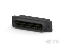 Čierny konektor s 25 pinmi. Vhodný pre elektronické zariadenia alebo priemyselné aplikácie.