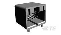 Sivý, štvorcový toaster s jedným otvorom, z ktorého trčí krajec chleba.