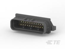 Viacpólová elektrická zástrčka s čiernym púzdrom a zlatými kontaktnými kolíkmi, určená prevažne pre technické aplikácie.
