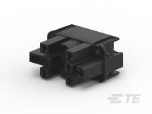 Čierny elektrický konektor s viacerými vstupmi, vhodný pre technické aplikácie.