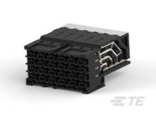 Konektor s viacerými prípojkami, vhodný pre elektronické prepojenia v zariadeniach. Čierne puzdro, detailne spracované kovové časti.