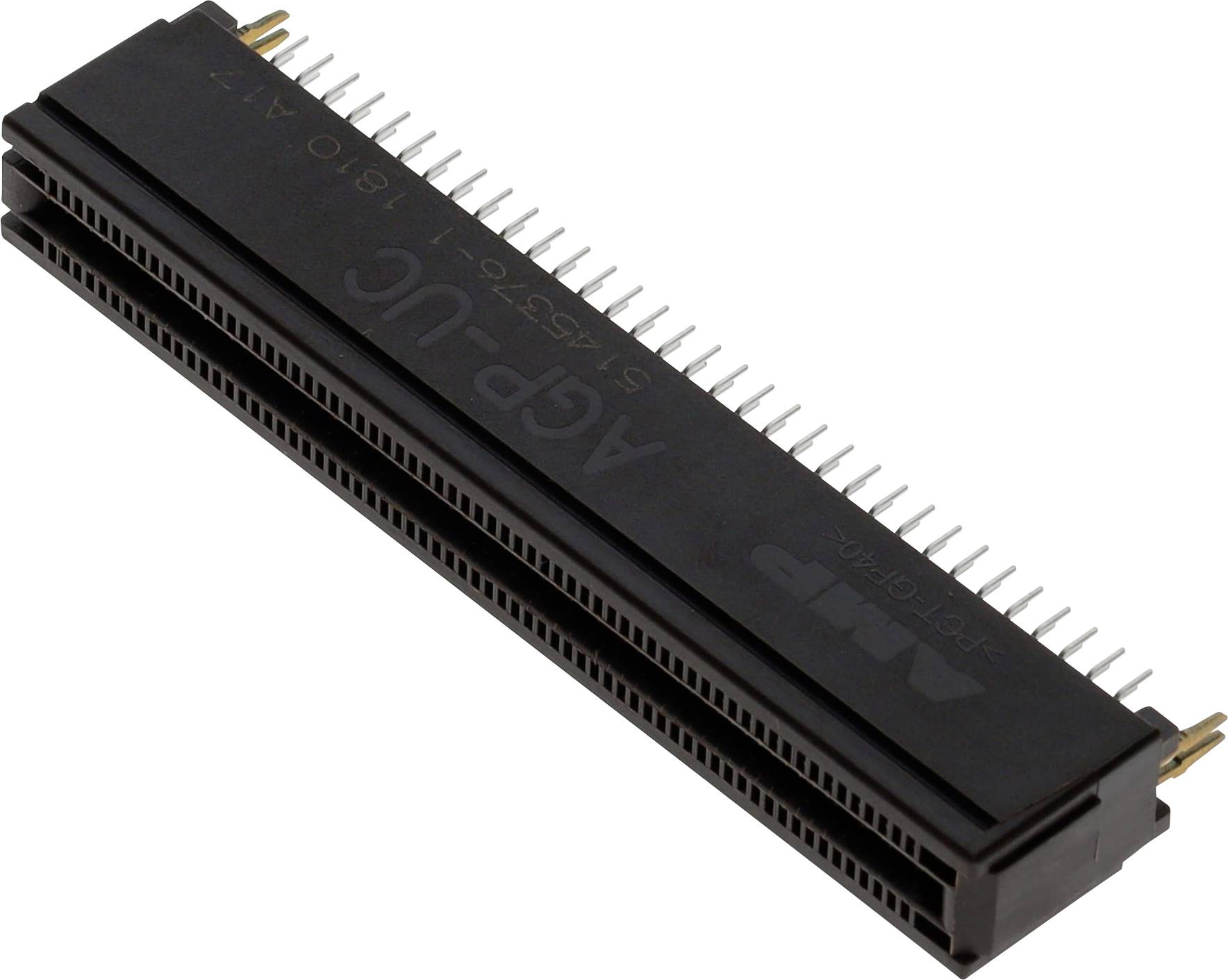 Konektor značky 'AMP' v čiernej obdĺžnikovej elektronickej podobe s viacerými kolíkmi, označený '5-535426-1 180A-1'.