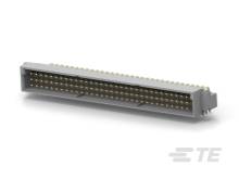 Obdĺžnikový kovový konektor s viacerými zlatými kontaktmi, ktorý sa typicky používa pre elektronické prepojenia.