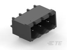 Plastový konektor s tromi vstupmi. Používa sa pre elektrické prepojenia. Obdĺžnikový tvar, bočné otvory pre káble.