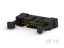 Čierny elektrický konektor so zlatými pinmi je zobrazený. Má obdĺžnikový tvar a používa sa na elektronické prepojenia.