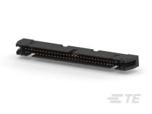 Čierny, obdĺžnikový elektronický konektor s viacerými medenými kontaktmi, používaný na elektrické prepojenia.