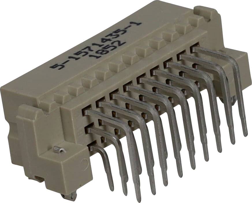 Béžový elektrický konektor s viacerými kovovými kolíkmi.