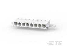 Biely elektrický konektor s šiestimi otvormi na plochom povrchu, používaný na elektrické prepojenia.