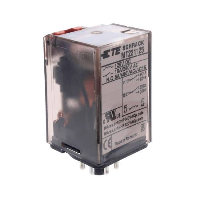 Elektronické relé značky Schrack, model MT221125, navrhnuté pre 125V DC, 10A/250V AC.