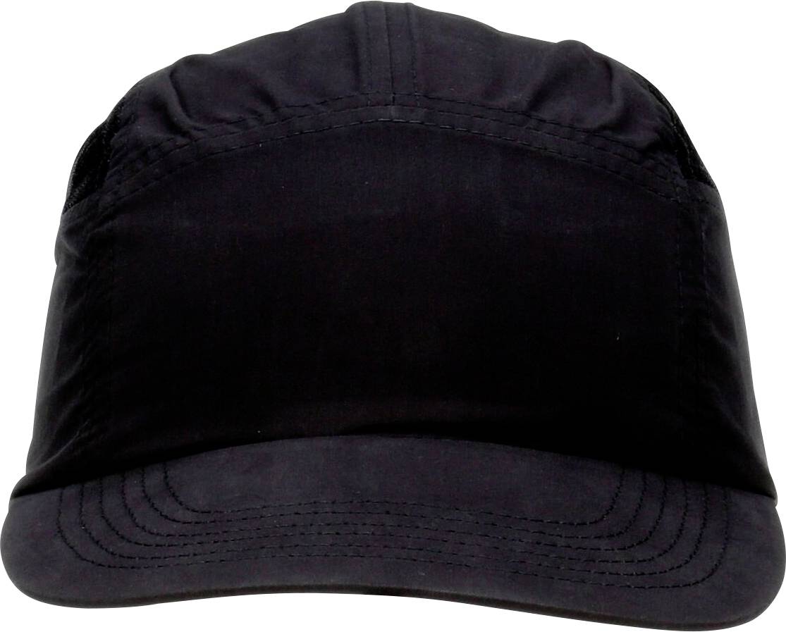 Čierna čiapka zobrazená spredu, bez viditeľných log alebo vzorov.