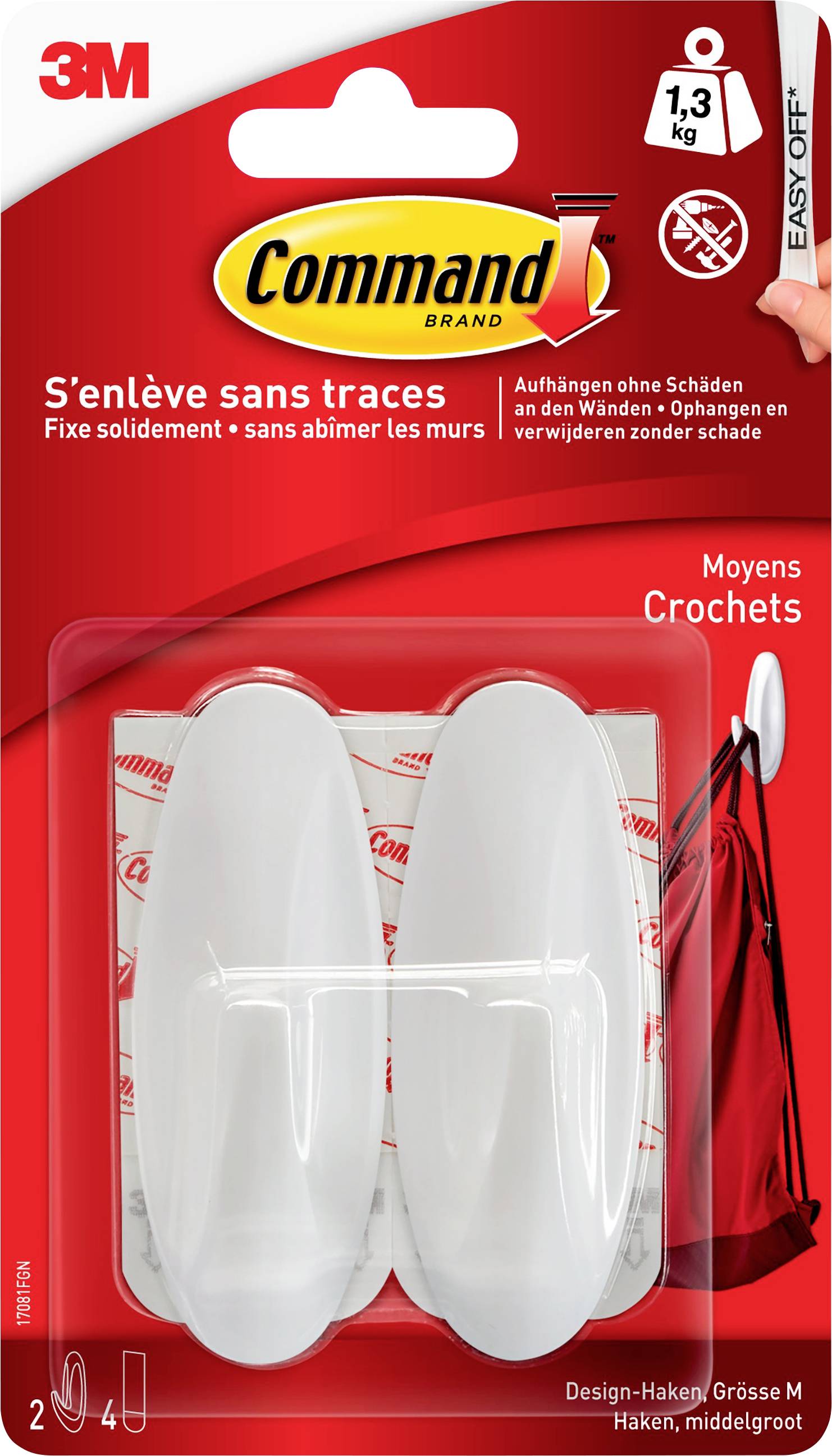 3M Háčik Command ™ Medium Designer (d x š x v) 79 x 29 x 29 mm biela Množstvo: 2 ks